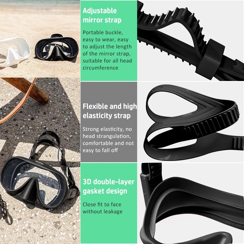 Diving Snorkel Soft Silicone for Adult Portable Foldable Easy-Breath Wet Scuba Diving Equipment for Freediving Spearfishing Swim