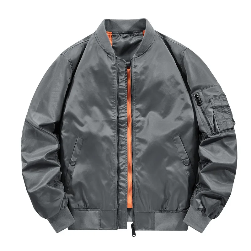 Frühling Herbst Militärjacke Herren Outdoor Freizeitjacke Herren Einfarbig Fliegermantel Herren Varsity Jacke Für Herren_voghion.com