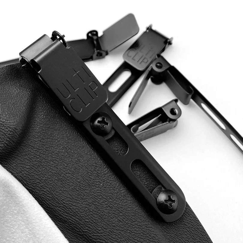 2 Clip Per Fodero Coltello – Acciaio Inox 420, Nere, Per Cintura, Compatibili Con Kydex E Guaine In Nylon