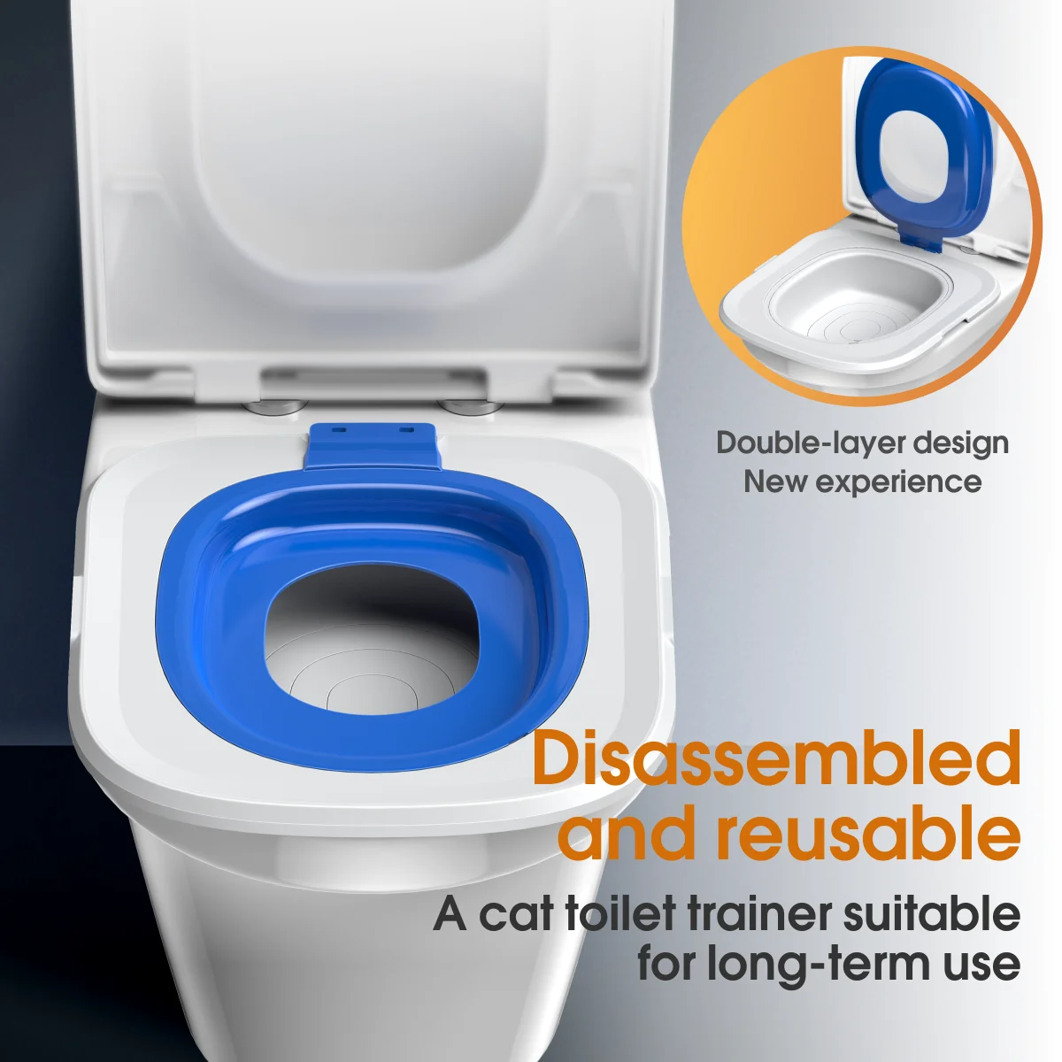 Fifth Generation Cat Toilet Trainer, Cat Toilet Training Tool, Double Layer Trainer, Cleaning Tool