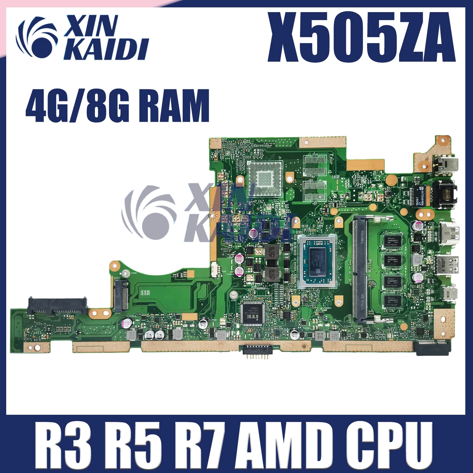 Материнская плата для ноутбука X505ZA Материнская плата ASUS RX505Z A580Z A505Z X505Z с детской строкой, 4 ГБ/8 ГБ-ОЗУ, 100% рабочий