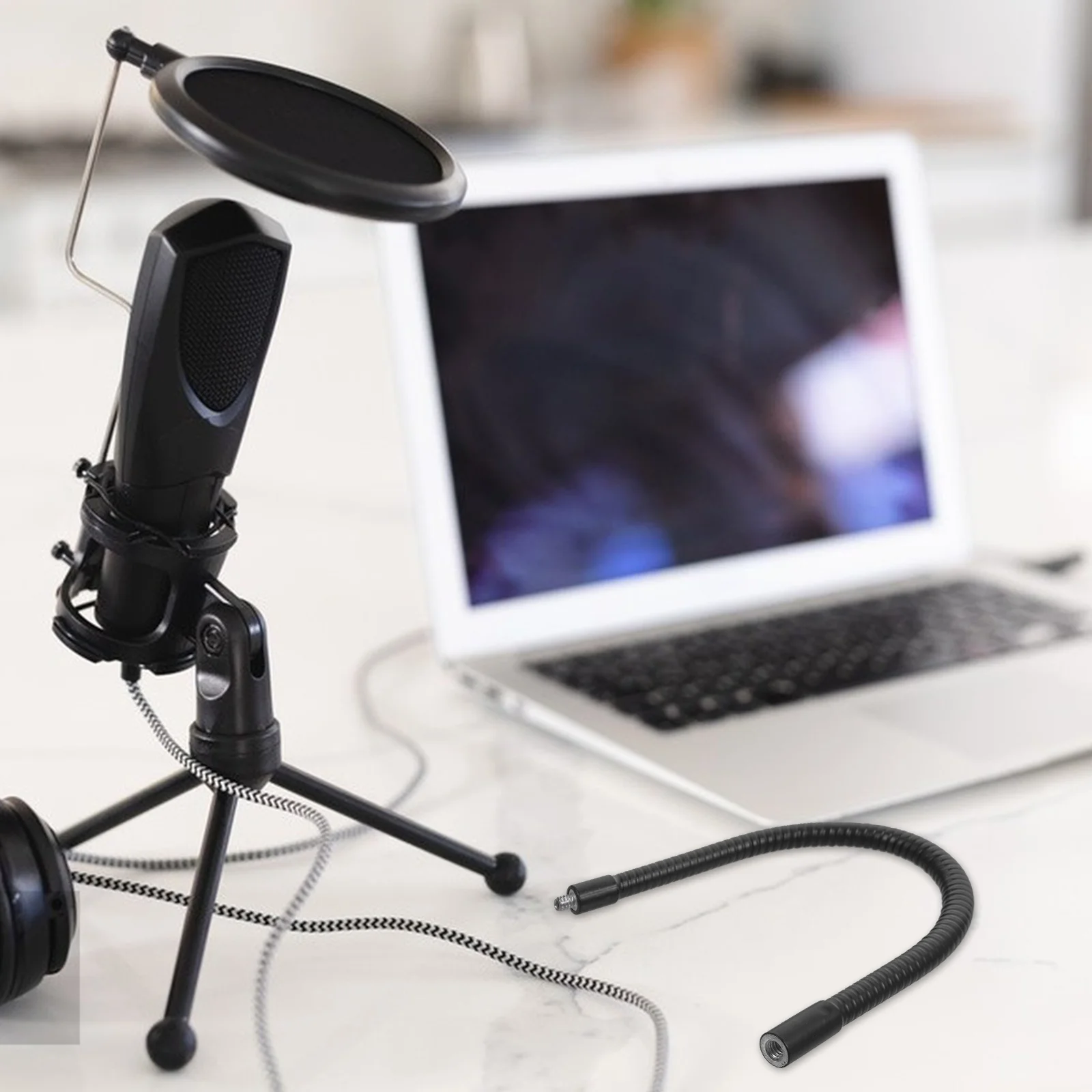 30cm Phone Bracket Extension Pole Camera Stand Desk Mic Holder Bendable Metal Rod Alloy Microphone Accessories