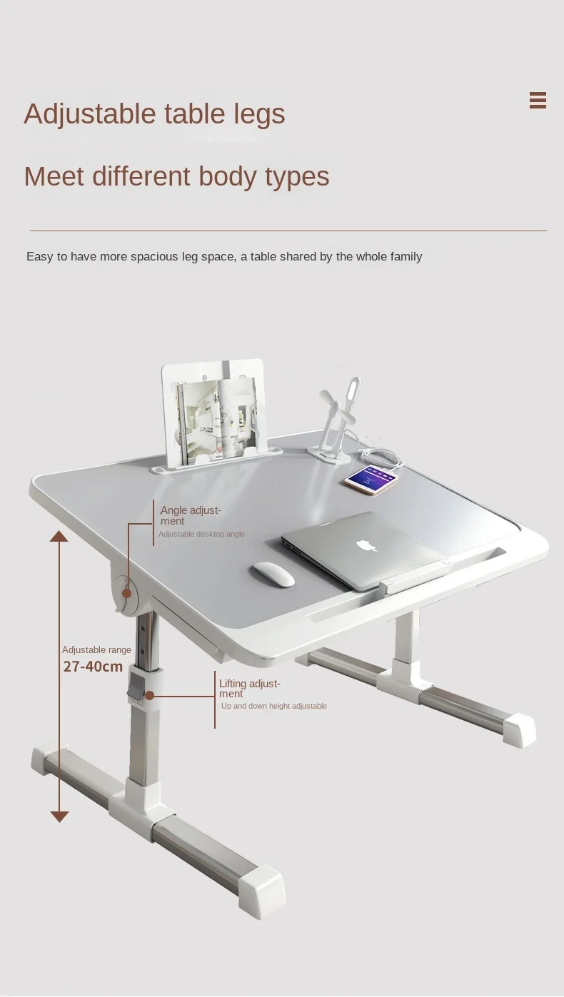 Description Picture 6 of itemFoldable Lift Bed Small Table Home Study Desk Simple Bedroom Computer Bay Window Dormitory Student Small Table