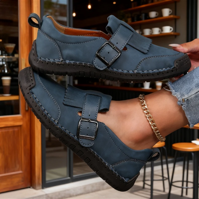 Sneakers Women Shoes Comfortable Loafers Soft Soled Mosinka High-quality Flat Bottomed Handmade Leather Single Shoes for Women