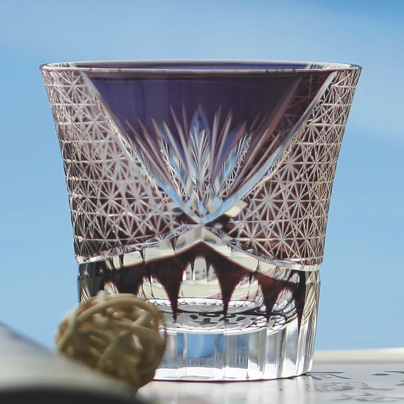 220 ml 7.5 oz Glass Whiskey Tumbler Edo Kiriko Glasses For Beer Juice Iced Coffee
