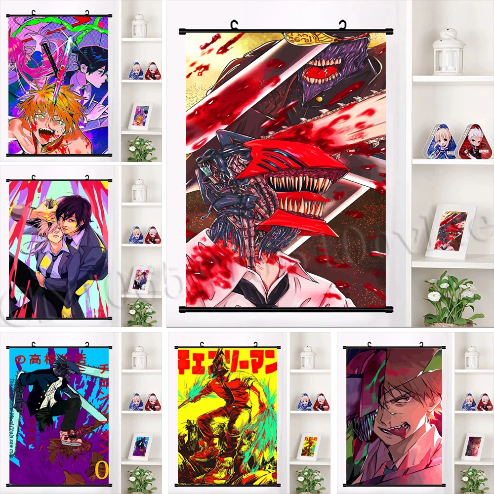 

Chainsaw Man Hanging Scrolls Power Posters and Prints Wall Art Picture Canvas Painting Mural Home Kids Room Decor Christmas Gift