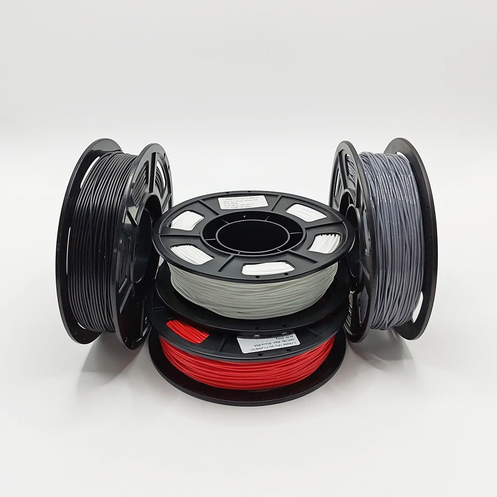 TPU 필라멘트 경도 95A/90A/85A FDM 3D 프린팅용 유연한 필라멘트 1.75mm 직경 소프트 소재 250g/롤