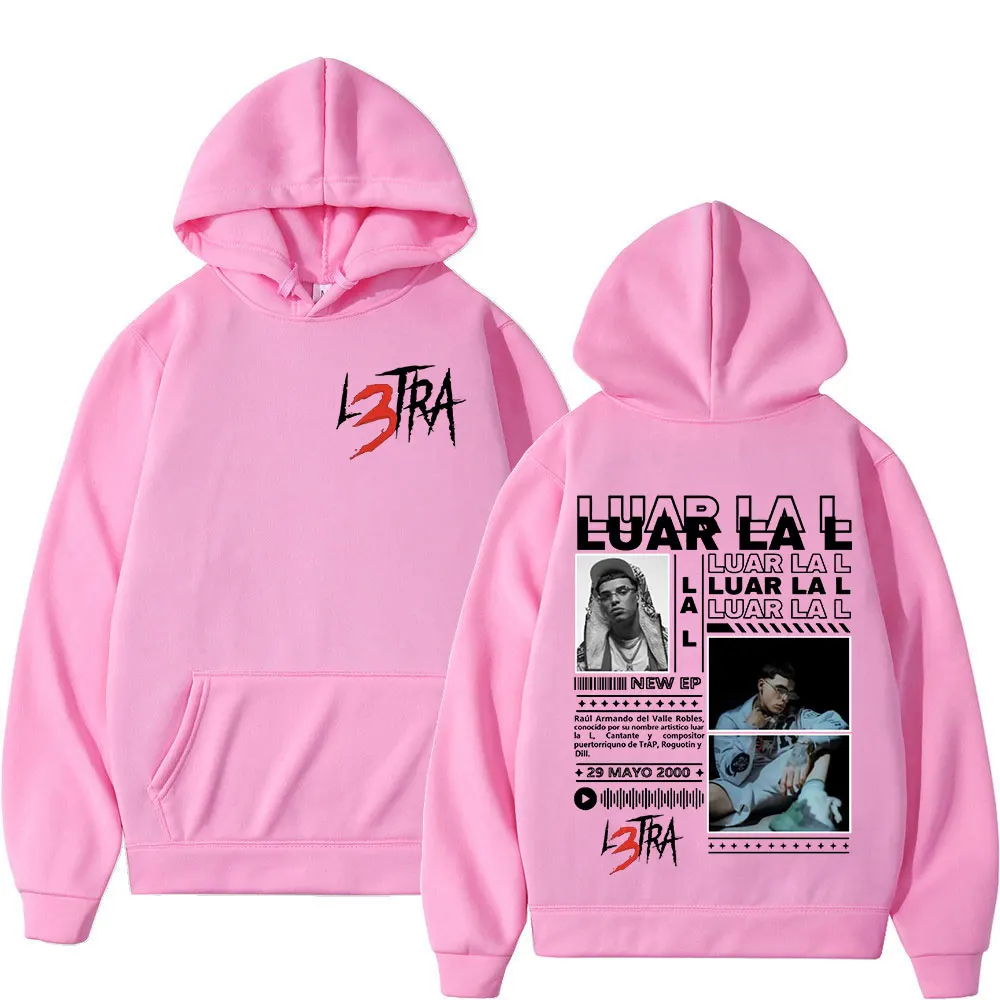 Rapper Luar La L Music Album L3TRA Hoodie Men's Clothing Hip Hop Hooded Sweatshirts Fashion Casual Oversized Pullover Streetwear 5