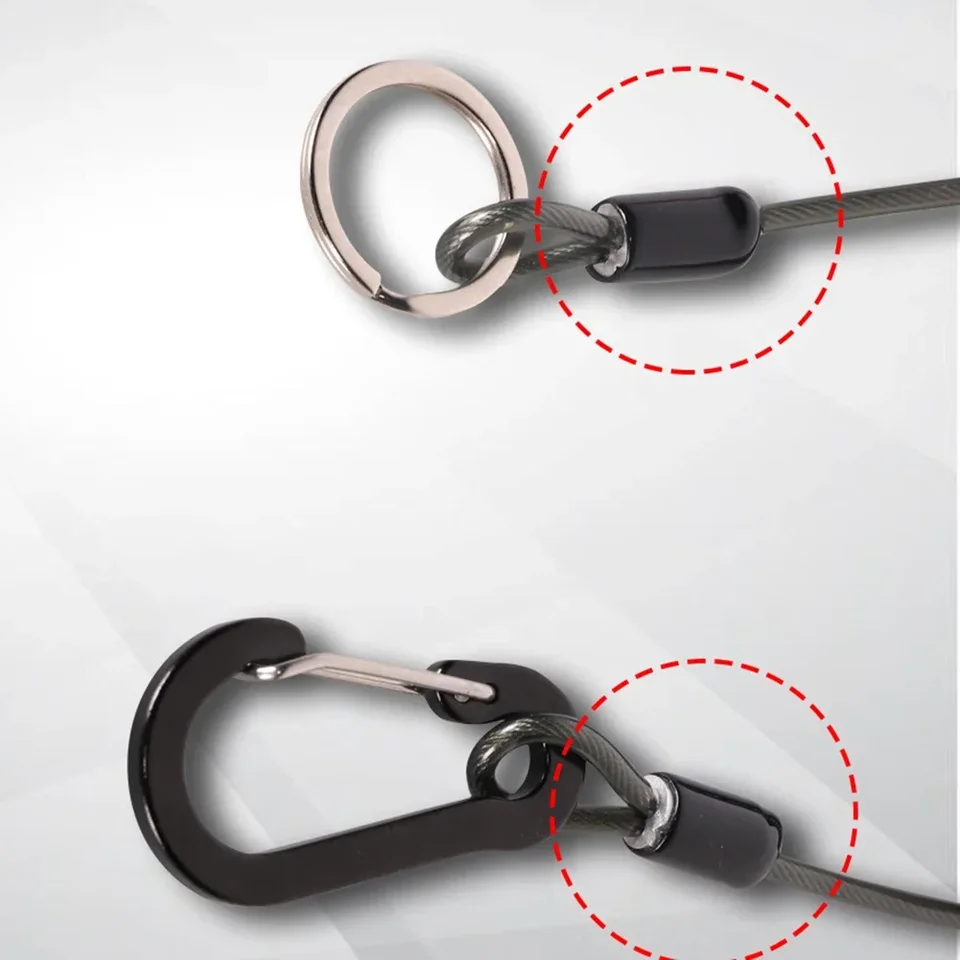 FIBOUND 6 Pièces Lanières Anti-Perte Pour Outils De Pêche - Élastiques Rétractables Argent, Bleu, Noir