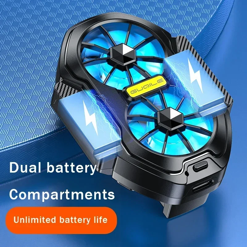 Dual Fan Rechargeable Mobile Phone Radiator with Large Air Volume and Back Clamp