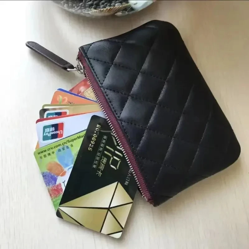 

AAAAA Quality Women Coin Purse Clutch Bag Chain Wallet Cardholder Leather Zipper Caviar KeyCase Luxury Top Designer Credit Card