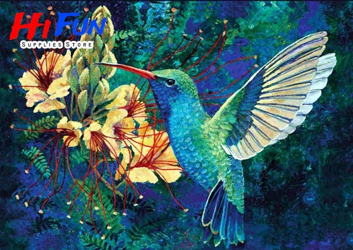 Hummingbird Diamond Painting Kits for Adults Beginners, 5D DIY Diamond Art Birds Full Drills Painting by Diamond Dots Picture Handmade Crafts for