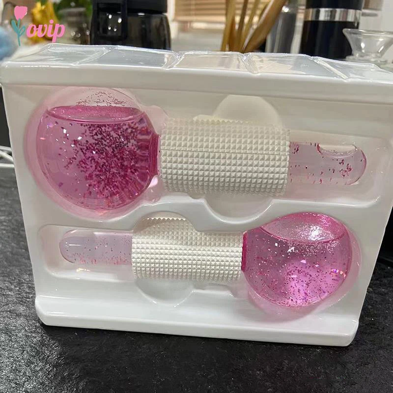 Crystal Face Roller Ball Facial Massager Ice Roller For Face Magic Cold Ball For Eye Massage Beauty Ice Hockey Energy Skin Care facial massager facial beauty instrument eye massager