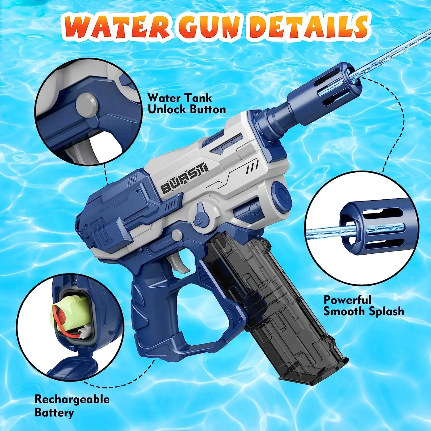  VATOS Toy Gun for Nerf Guns - Automatic Machine Gun