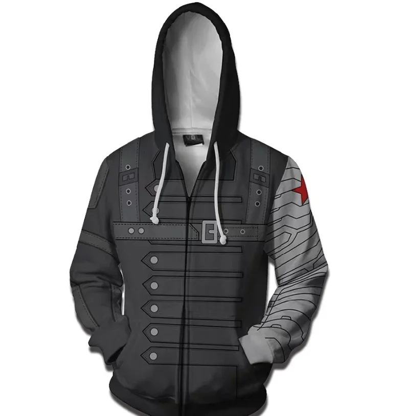 thumbnail image 1 of Sudadera con capucha de manga larga con estampado 3D de Soldado de invierno para hombre, sudadera con capucha de superhéroe, chaqueta de cosplay, ropa de primavera y otoño, 1 of 5