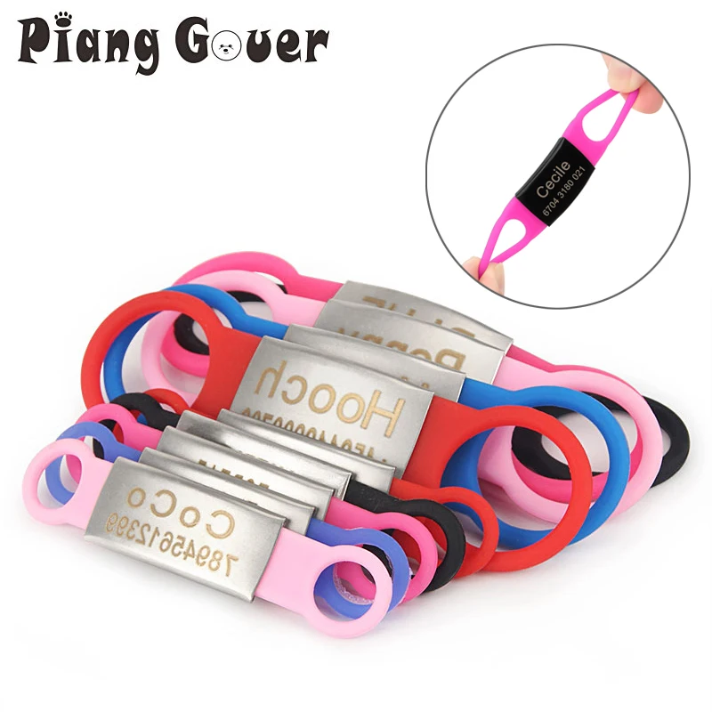 Personalized Silicone Pet ID Tag with Name & Phone 1