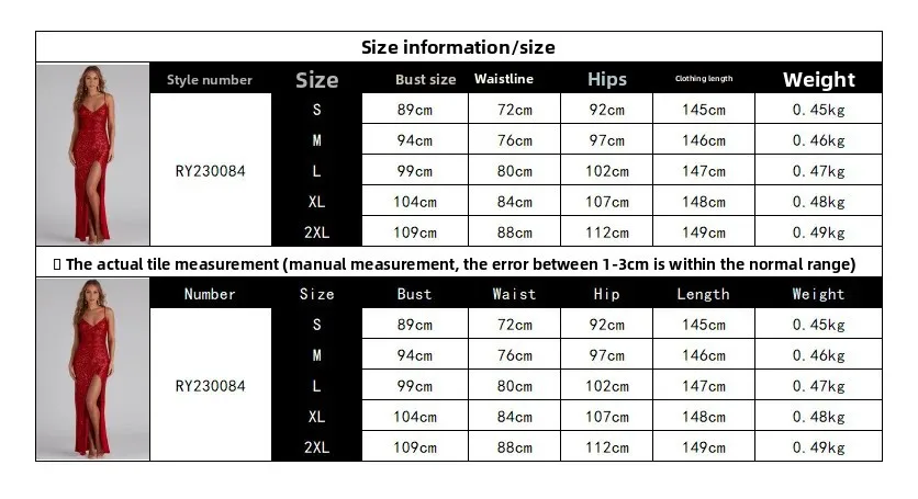 Ärmelloses, bodenlanges Ballkleid mit V-Ausschnitt und Pailletten für Damen