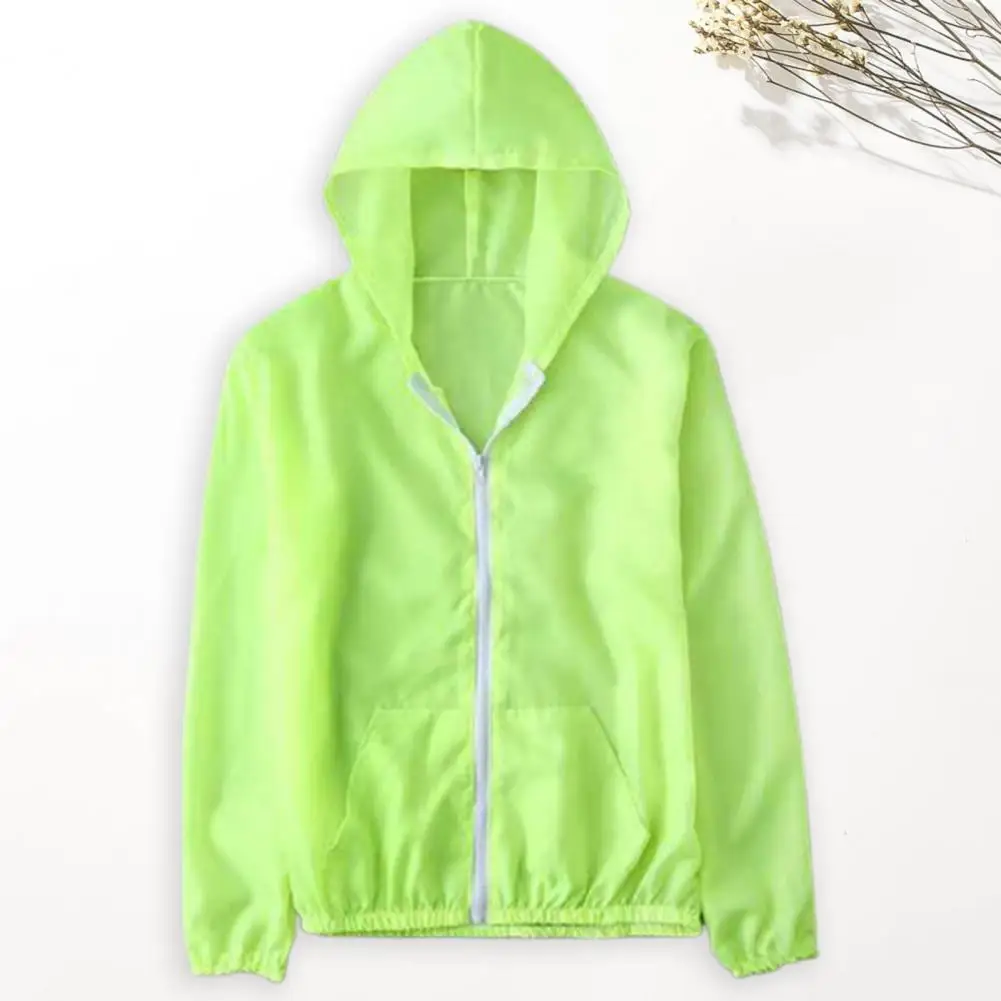 

Stylish Sunscreen Jacket Solid Color Versatile Elastic Cuffs Sun Protection Clothing Fishing Coat