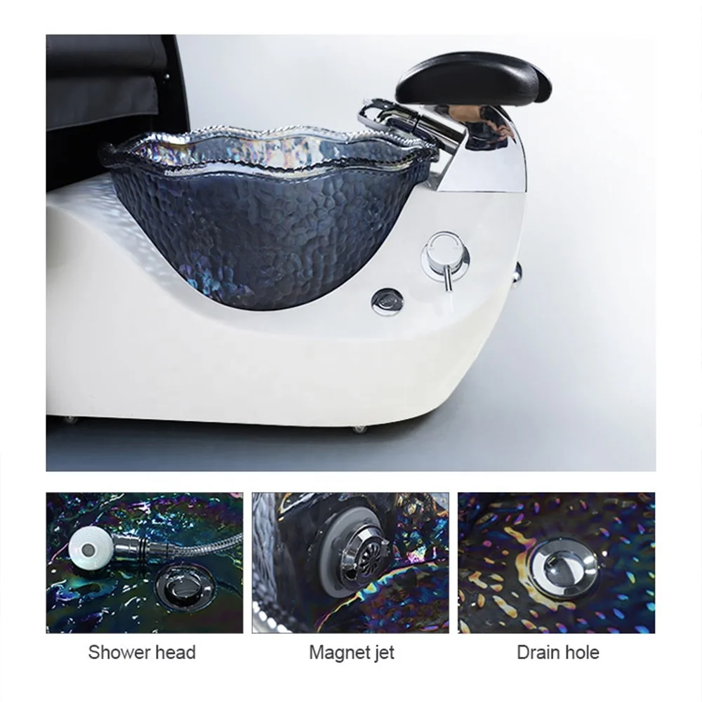 Modern Luxury Beauty Nail Salon Electric Pipeless Whirlpool Foot Spa Full Body European Touch Massage Manicure Pedicure Chair 4