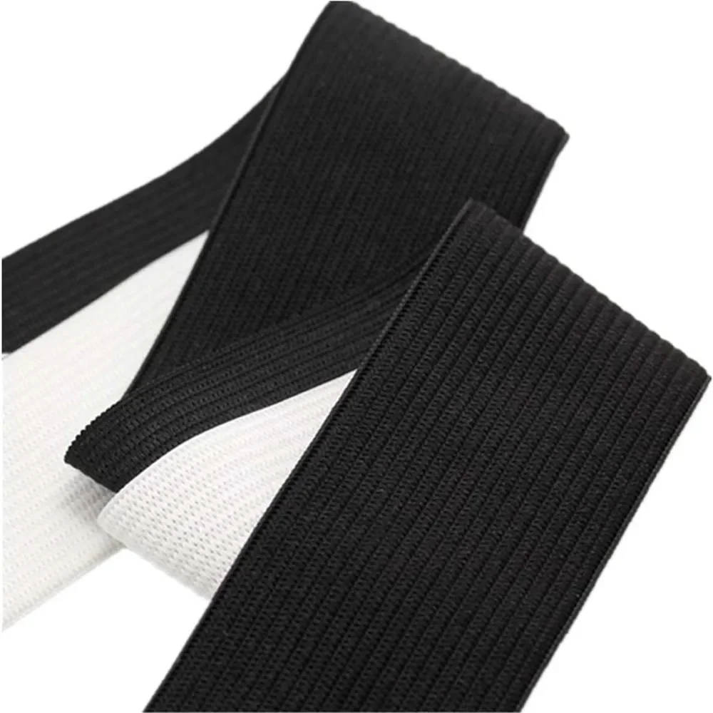 40Meters Sewing Elastic Band Heavy Stretch High Elasticity Knit Elastic Band for Sewing Waistband Elastic White black 15-50MM