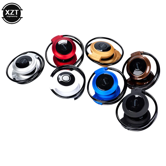 Cuffie sportive wireless compatibili con Bluetooth Auricolari stereo Lettore musicale Mp3 Auricolare Slot per scheda Micro SD Microfono vivavoce 6