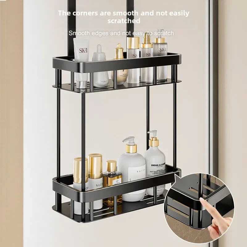 Bathroom Shower Hanging Rack Basket Organizer for Towels and Toiletries Space-Saving Storage Shelf for Restroom Hanging Racks 4