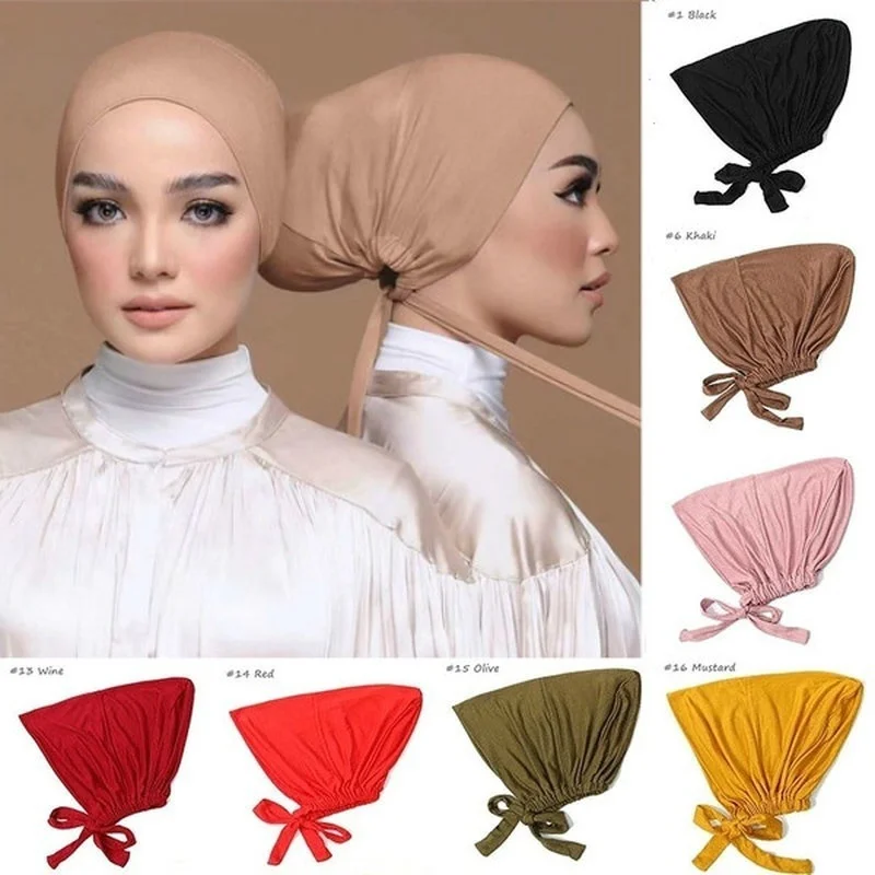 

The New Adjustable Pure Color Scarf Modal Elastic Tie Bottoming Cap Tie Rope