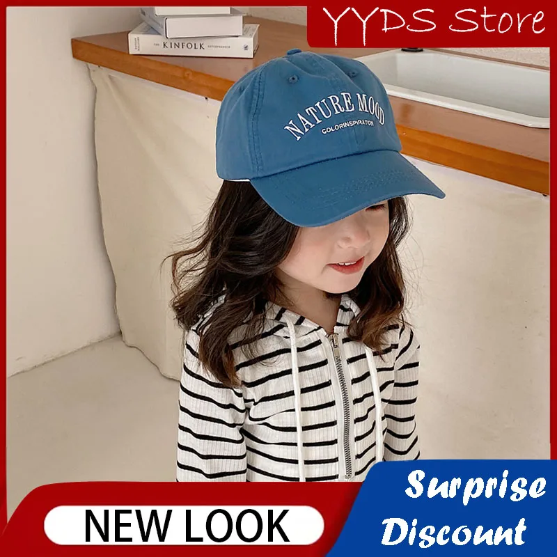 Spring Summer Children's Baseball Hat Letter Embroidery Baby Soft Top Cap Adjustable Back Buckle Hat Hip Hop Hat Sunshade SunHat