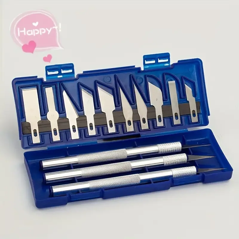 13pcs Alloy Knife Tool Perfect For Paper-cut, Handcraft & Model Making