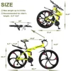 Folding Mountain Bike, 21-Speed High Carbon Steel, Adult, 26-inch Durable Tires 3