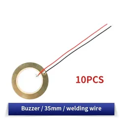 Premium Piezoelectric Ceramic Wafer Plates with Wiring for Buzzers and Loudspeakers (10/20 Pack) (10pcs 35mm)