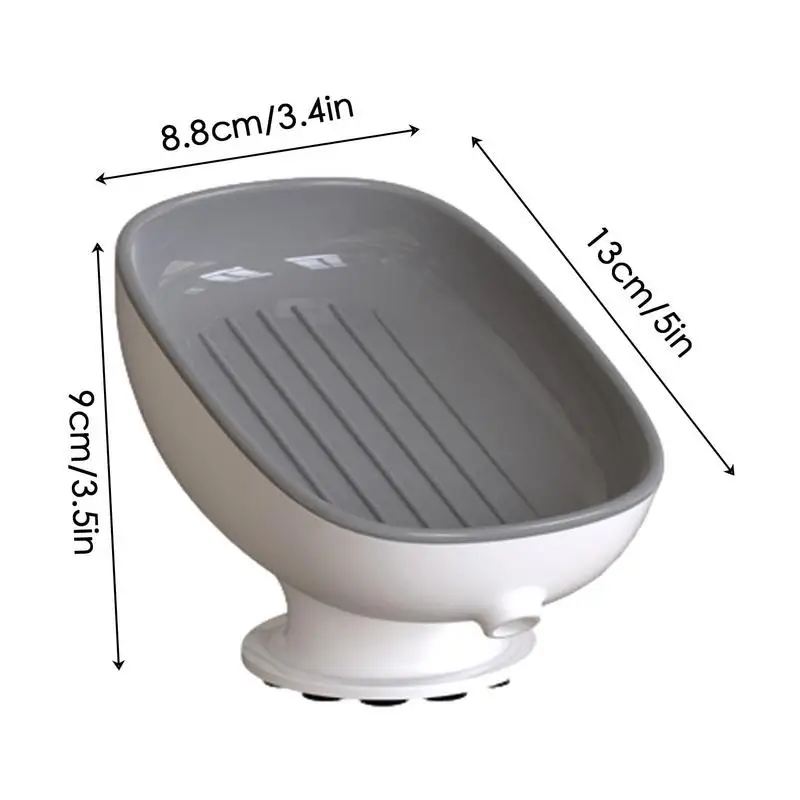 1Pcs Bathroom Soap Dishes Holder Self Draining Soap Box with Super Suction Portable Soap Container for Bathroom Accessories