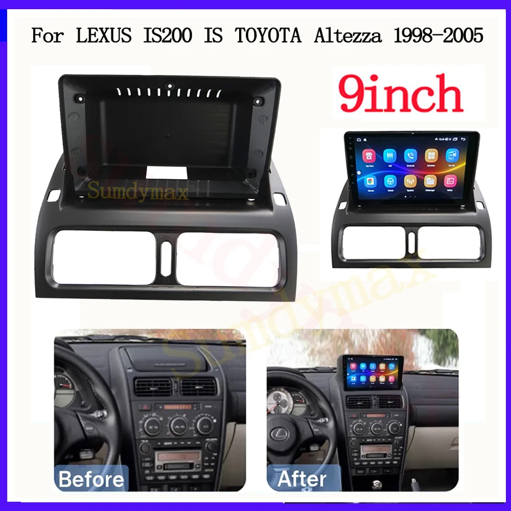 

Автомобильная рама для LEXUS IS200 1998-2005 TOYOTA Altezza 1998-2005, 9 дюймов, 2 din