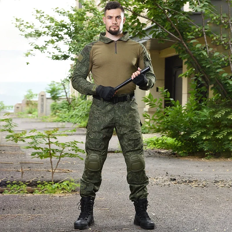 Tactical Suits Outdoor Paintball Men Clothing Uniform Waterproof Camo Shirts Cargo Pants Wear Resistant Suits 6