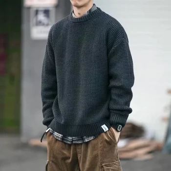 Oversize Knitwear Thick Korean Popular Clothes Knitted Sweaters for Men Autumnr and Winter Streetwear Aesthetic Top Pullover Man