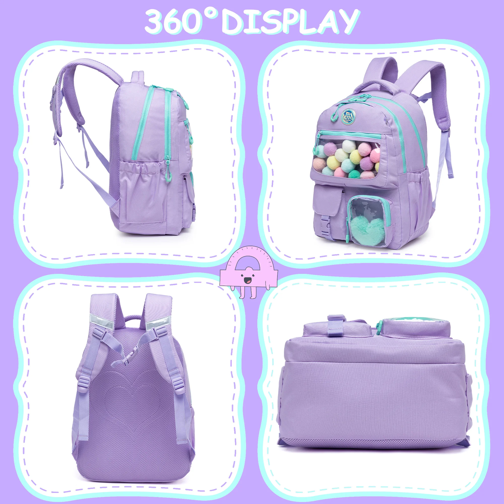 Meetbelify Backpack for Girls School Bag Aesthetic Backpack for Elementary Student Teen Girls 5