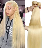 Extensions de cheveux humains brésiliens blonds 613, lisses, 1/3/4 lots, 34, 36, 38, 40 pouces, Offres spéciales lots de mèches blond miel 1