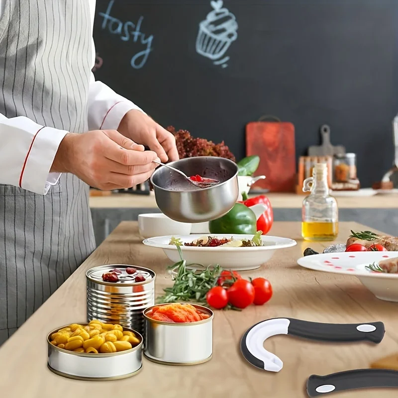 Easy-Grip Hook Can Opener - Smooth Edge, Durable Plastic, Compact Design