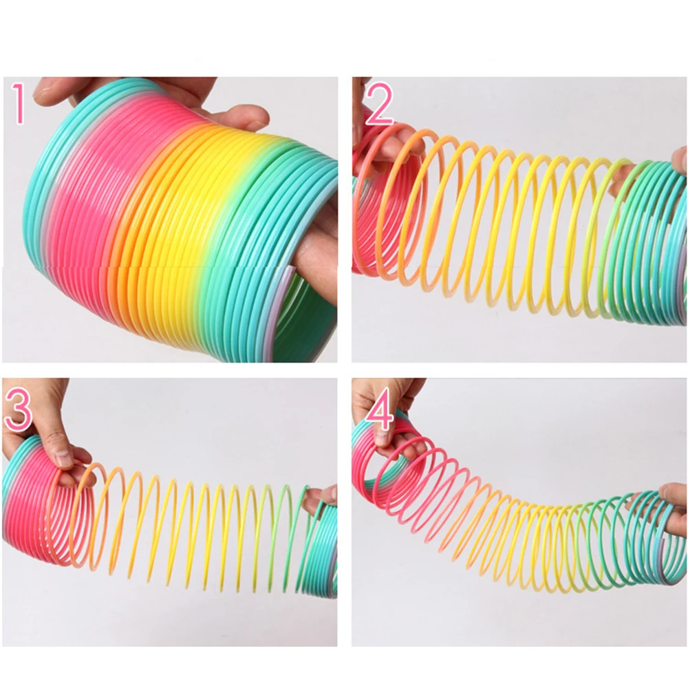 

New Funny Rainbow Circle Toys Early Development Educational Folding Plastic Spring Coil Children's Creative Magical Toys 1pcs
