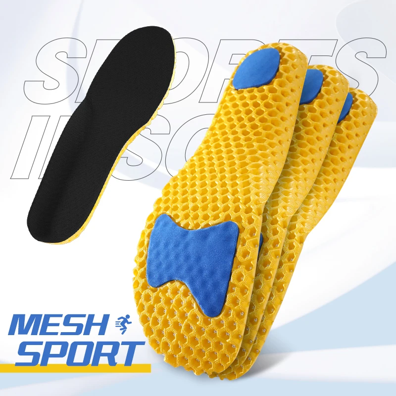 Memory Foam Insoles For Shoes Sole Mesh Deodorant Breathable Cushion Running For Feet Man Women Orthopedic