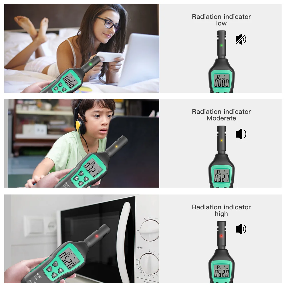 MASTFUYI Radiation Dosimeter EMF Meter Electromagnetic Radiation Detector Household High Precision Wave Radiation Tester Monitor 5