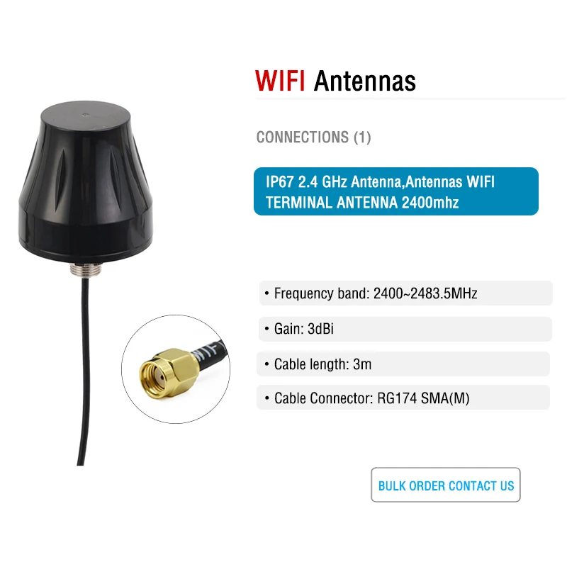 IP67 2.4 GHz 안테나, 안테나 WIFI 터미널 안테나 2400mhz