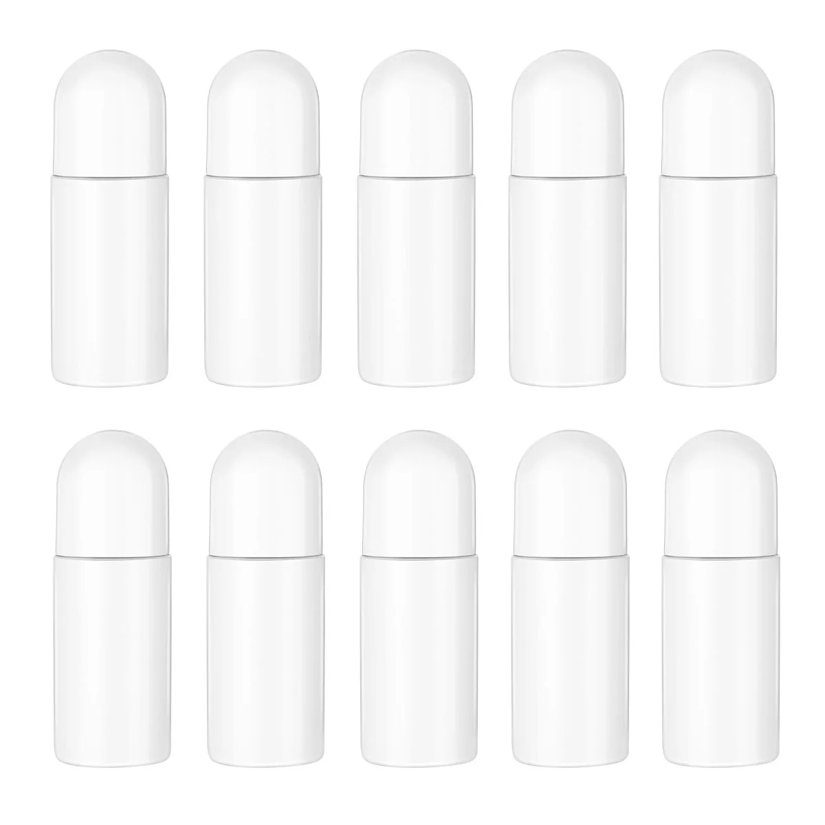 Plastic White Roll On Bottles for Essential Oils Reusable Leak-Proof Deodorant Containers with Plastic Roller Ball