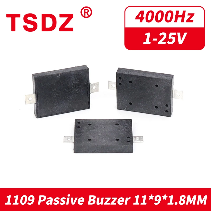 1pcs 1109 Patch Buzzer Passive Piezoelectric Sounder 11*9*1.7MM Ultra-thin Buzzer Oscillation Frequency 4000HZ