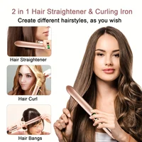 Professional Flat Iron Hair Straightener 2 in 1 Curling Iron Ceramic Ionic Hair Curler Curling Tongs Fast Heating Hair Styler 2