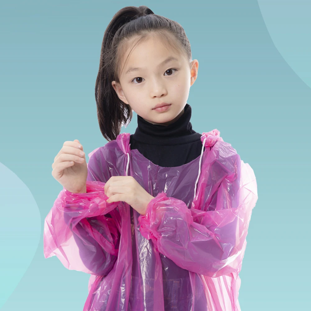3Pcs Kids Travel Raincoat Waterproof Disposable Emergency Raincoats Plastic Rain Poncho for Outdoor Camping/Recreation/Hiking raincoat poncho