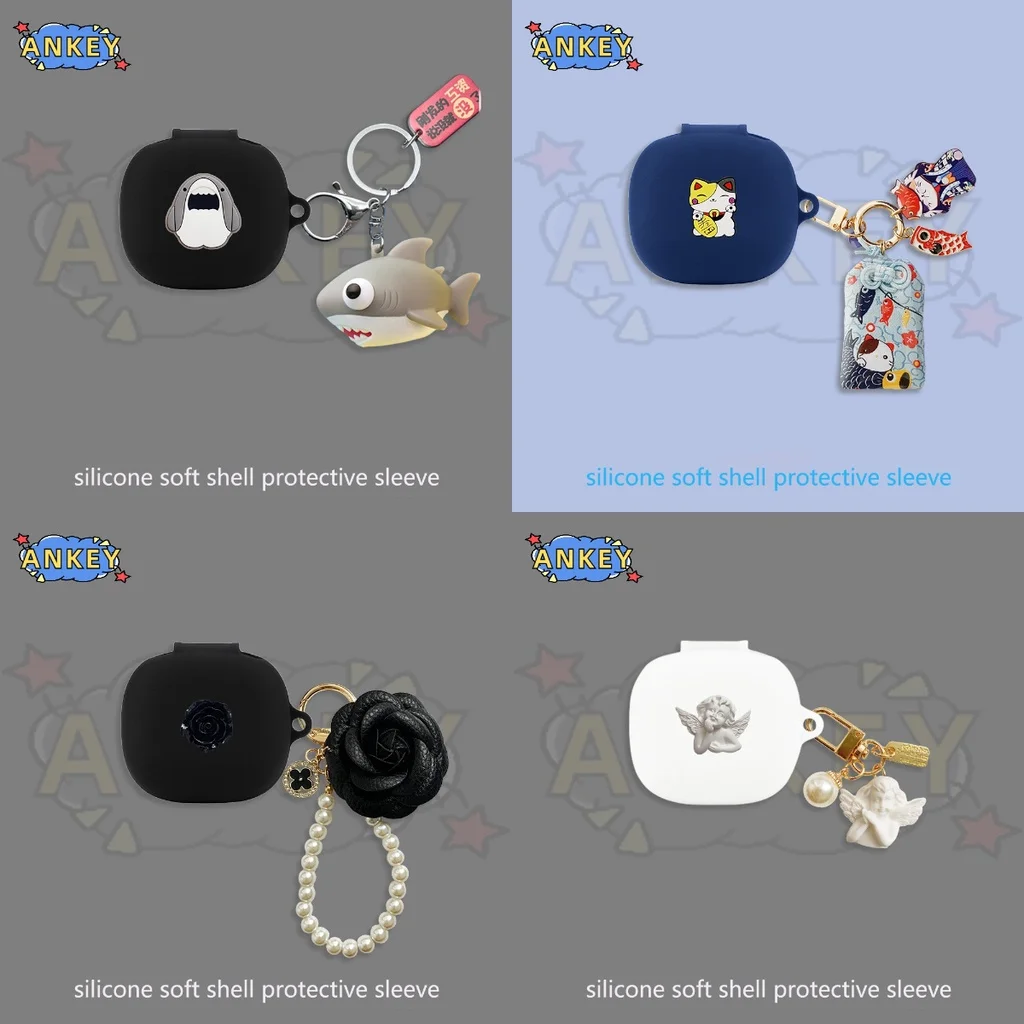 Per Anker Soundcore R50I P20I P25I Life P3 Custodia Per Auricolari Custodia In Silicone Cartoon Shark Auricolari Custodia Protettiva Morbida Per Cuffi