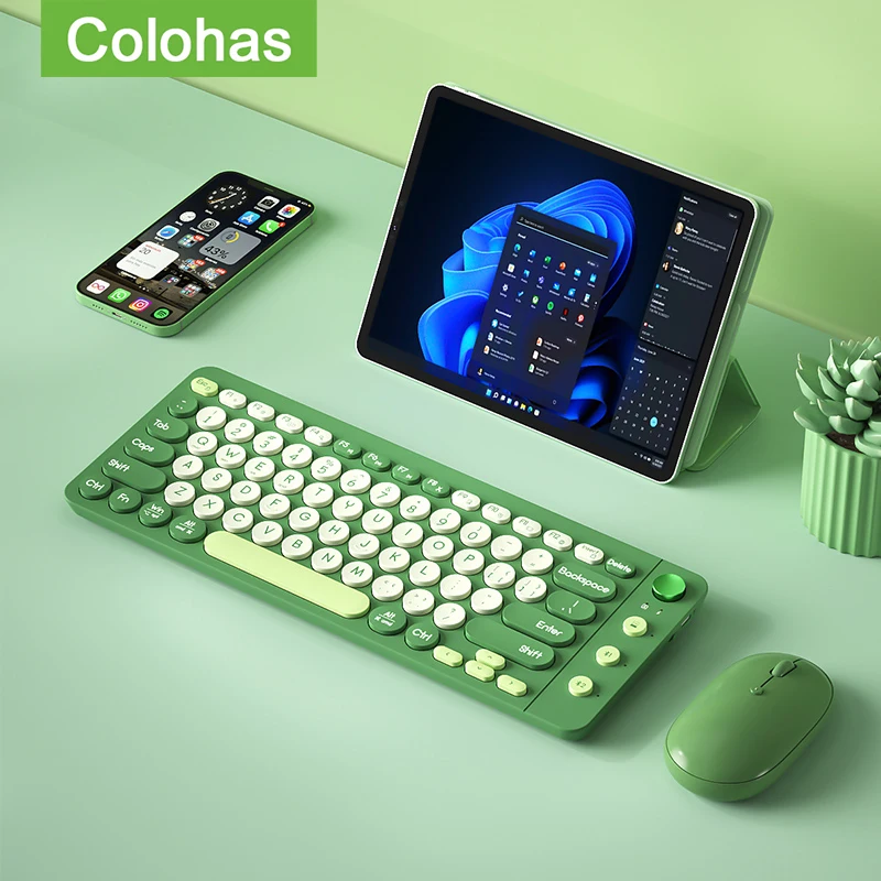 

Wireless Keyboard Three-mode Silent Full-size Wireless Keyboard and Mouse Combo for Bluetooth Notebook Laptop Desktop PC Tablet