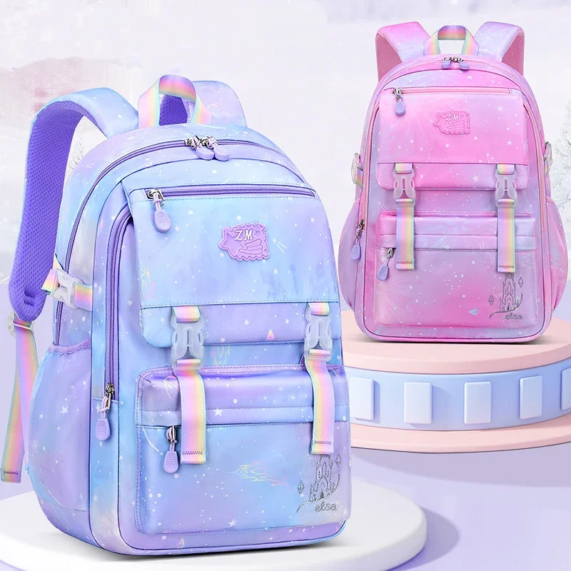 

Space Girls Kawaii Bag 1-5 Kids Waterproof Children Grade For Backpacks School Bag Primary Capacity Orthopedic Large Gradient