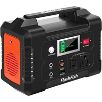 200W Portable Power Station, FlashFish 40800mAh Solar Generator, Equipped with 110V AC Socket/2 DC Ports/3 USB Ports 1